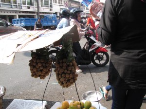 Saturday morning we had an official field trip to Pasar Baru, or the New Market, so that we could do some shopping and practice our Bahasa. This fruit seller was one block down from the start of the main market.