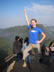 Made it to the top! Bandung is the sprawl of buildings in the background.