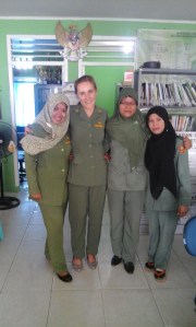 Lovely ladies at the Bukit Merapin District Office.