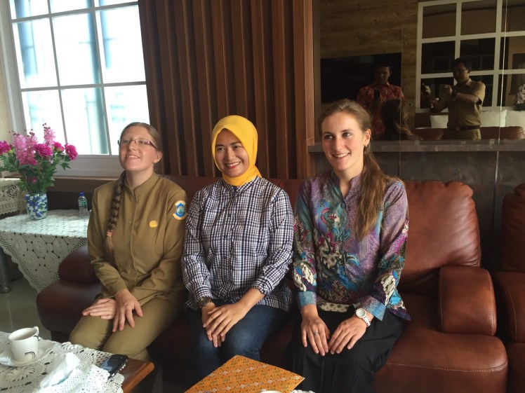 Before being photographed and fingerprinted last Monday, Caitlin and I were taken to the mayor's house to have his wife sign some paperwork. We sat together for perhaps an hour drinking tea, taking photos, and talking about Girl Scouts.