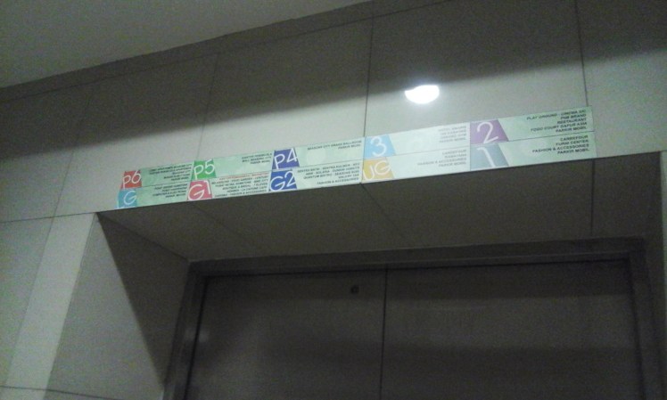 If you see any rhyme or reason to the floor names on this elevator, please let me know. This is but one example of the many things that I just don't understand about Indonesia. 