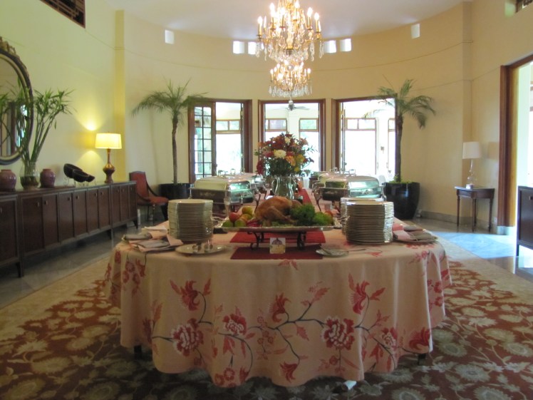 The Thanksgiving spread did not disappoint. There were all the classics: sweet potatoes, turkey, cranberry sauce, and pumpkin pie. 