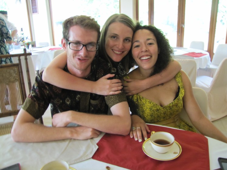 Fellow ETAs Michael, Hilary, and Kelsey were catching up after lunch. 