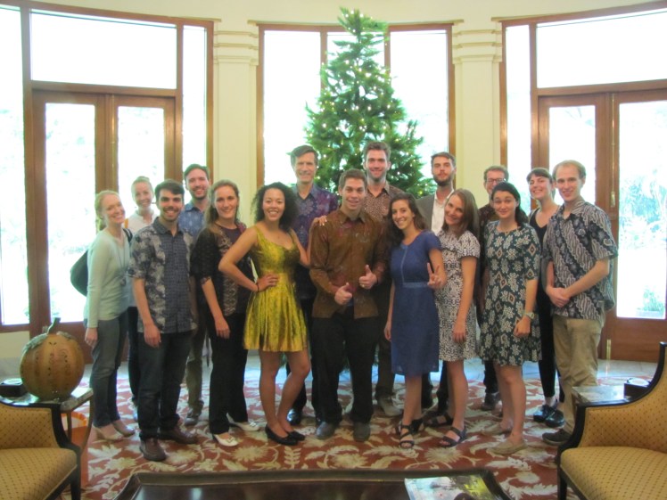 While we were at it, Ambassador Blake and a few members of RELO (the U.S. Department of State's Regional English Language Office) joined in. The RELO officers are the two ladies on the far left. Happy Thanksgiving everyone!