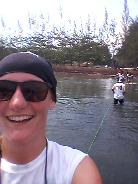 Wading in the water selfie.