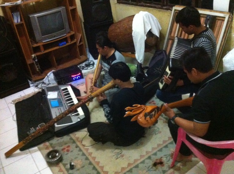 The eclectic assortment of instruments was impressive... almost as impressive as the facility of this guy's big toe.