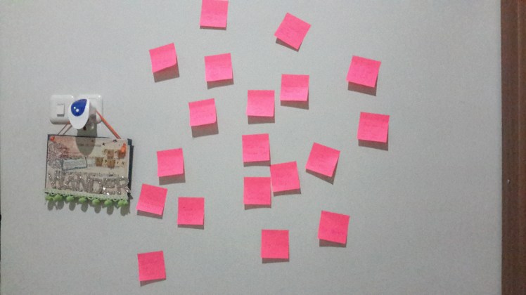 I've expanded from a simple to-do list on paper to a to-do list worthy of a wall. And this is just the start of it; this wall is a work in progress as I keep adding and removing tasks.