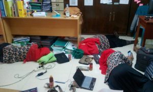 The teachers of KTSP, the small office where my desk is, take regular naps on the floor. What would I do without you guys?!